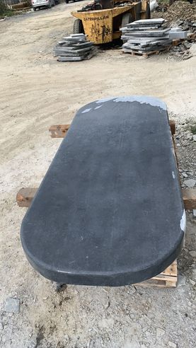 Bespoke oval limestone table top