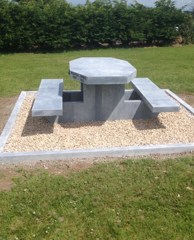 Picnic table made out of stone
