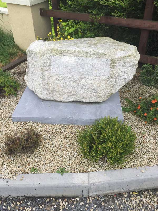 Free standing grey granite name plate