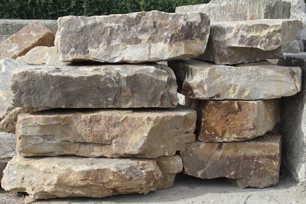 Large cream sandstone rock armour