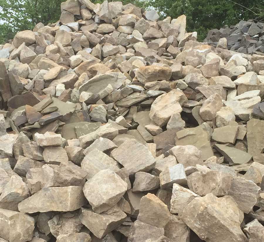 Cream sandstone random rubble in bulk