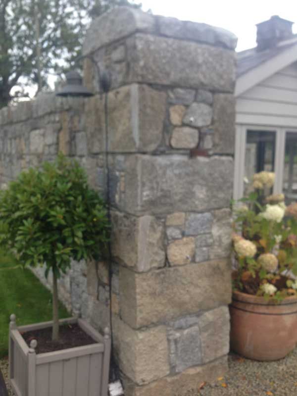 Grey & brown granite mix with large hand dressed corner stones