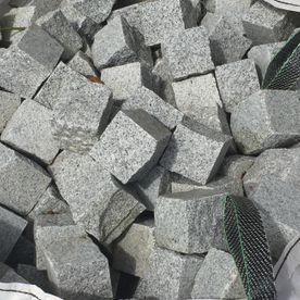 Grey granite rock face cobble