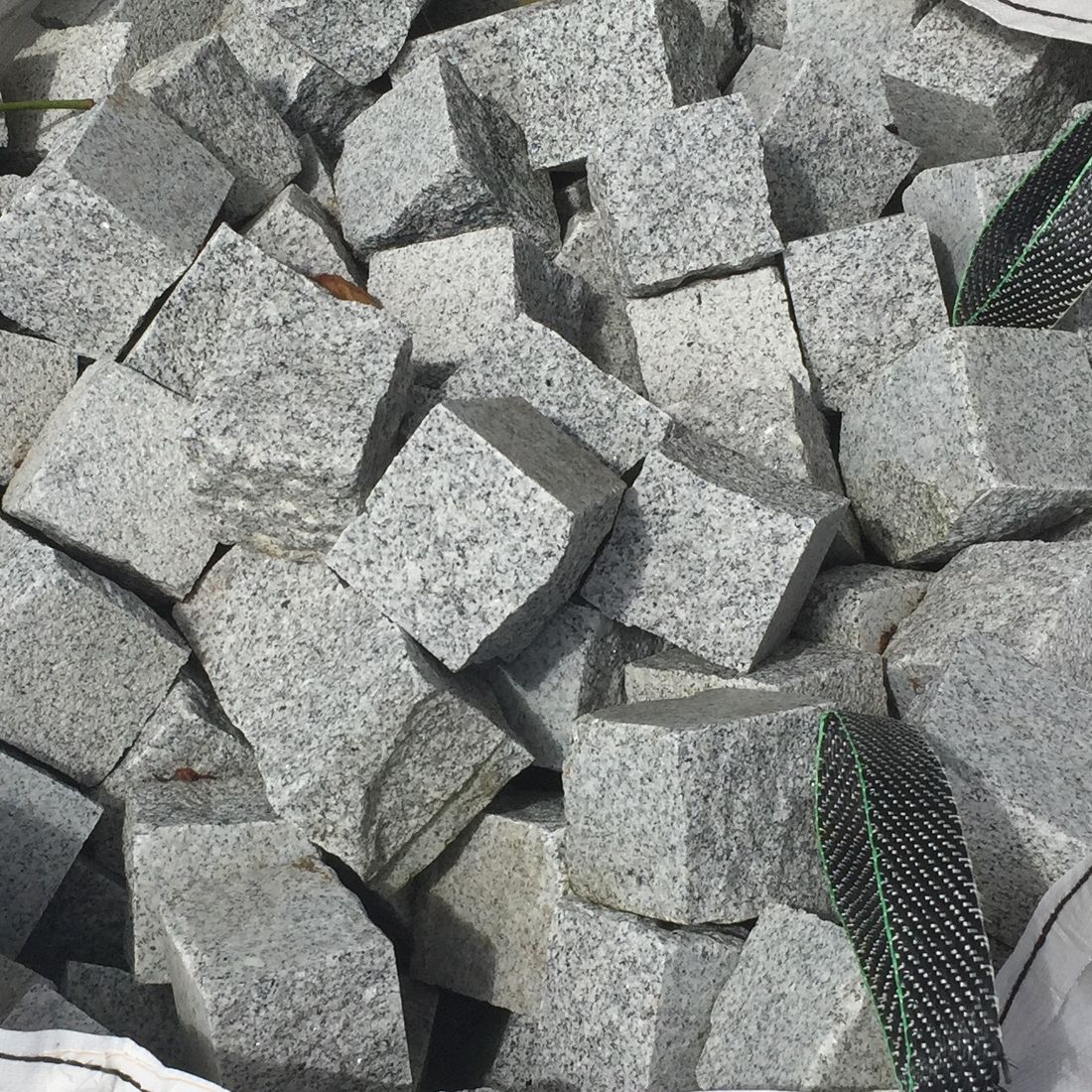 Grey granite rock face cobble