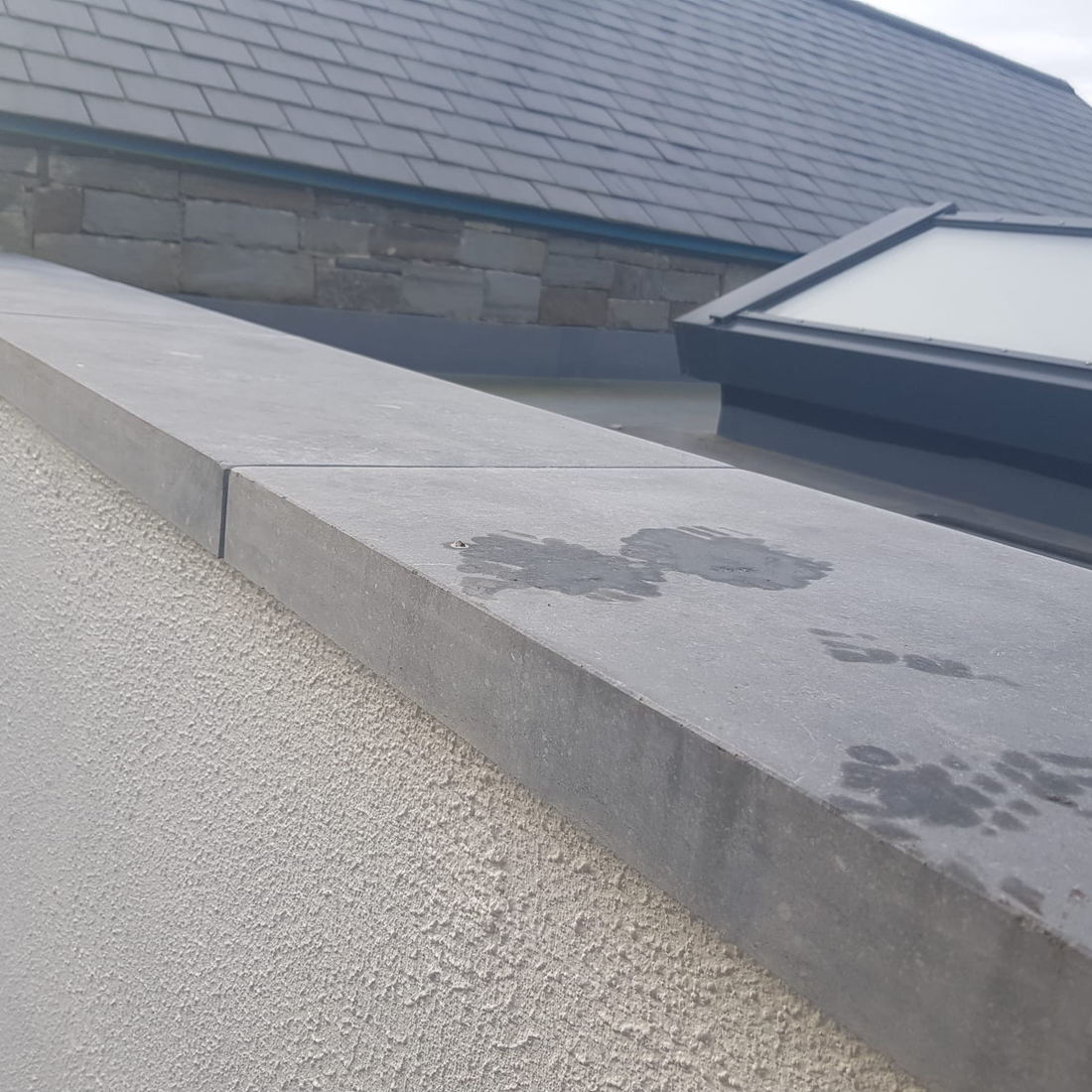 Sanded Irish parapet wall capping