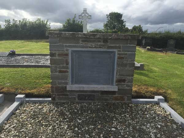 Bespoke memorial with sanded limestone kerbs