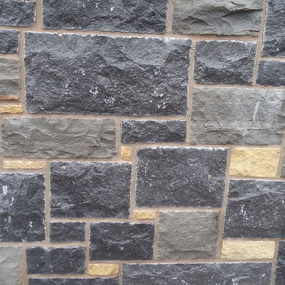 Split modular effect limestone, grey & cream sandstone mix